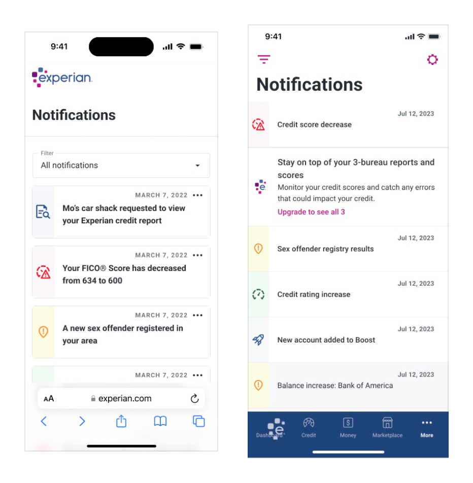 Redesigned mobile notification center