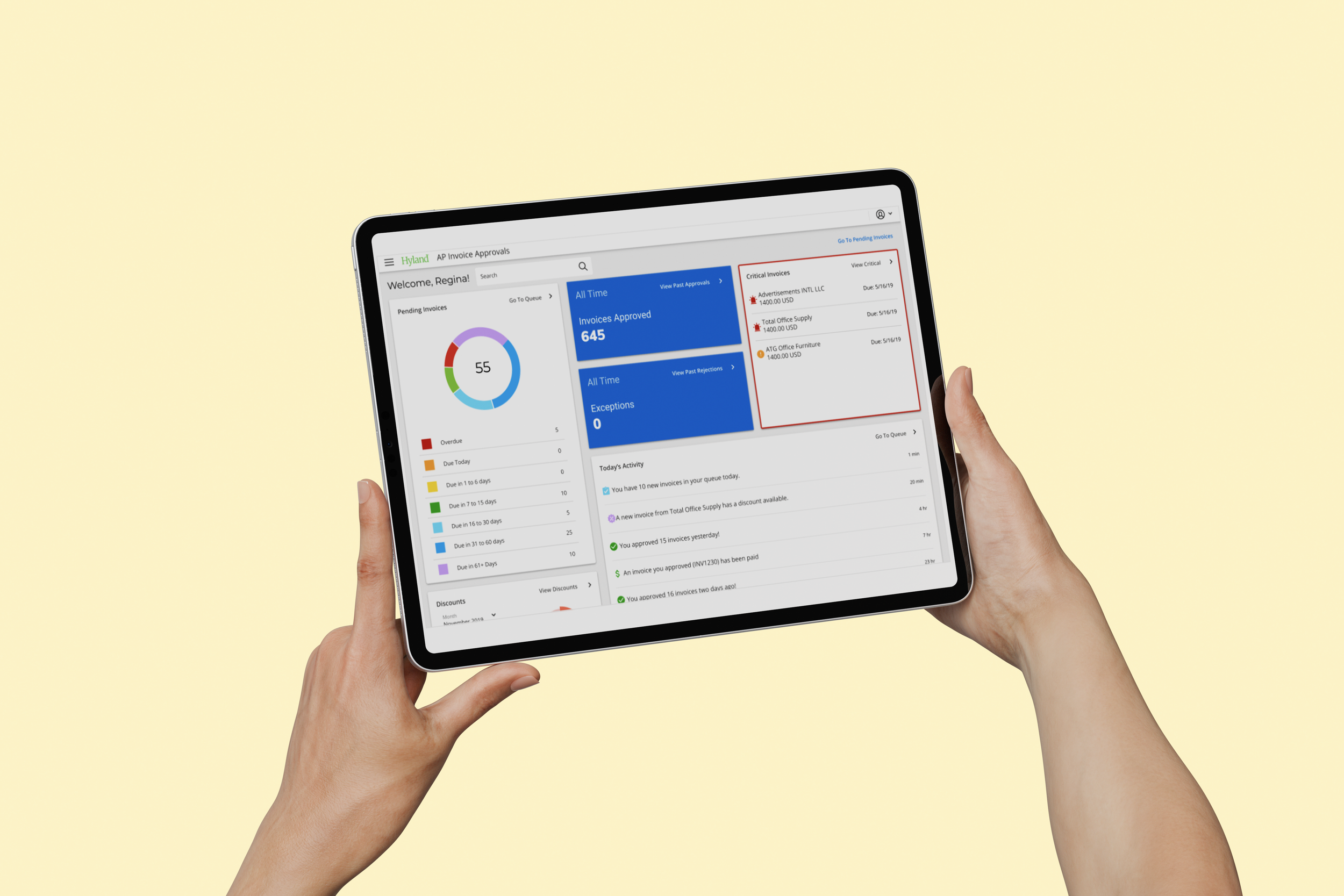 Streamlined AP approvals interface mockup