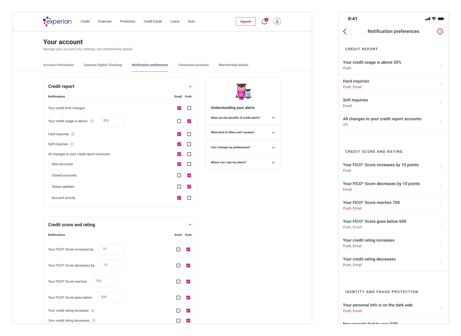 User-controllable notification preferences