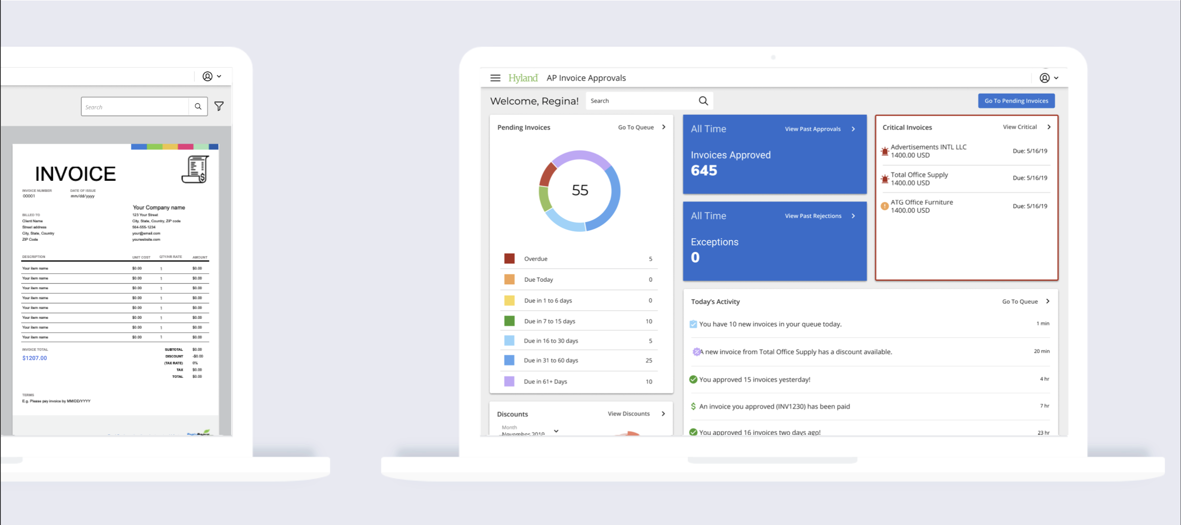 AP approval action screen